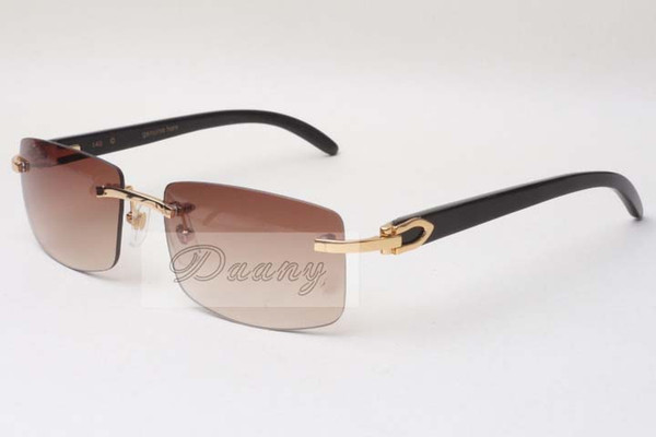 Hot frameless Unisex sunglasses glasses 3524012 Natural Ox horn men and women sunglasses glasses eyeglassessize: 56-18-140mm