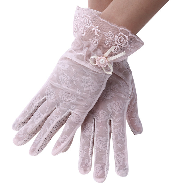 MUSEYA Women Summer Short Glove UV Protective Anti Skid Gloves for Driving Gardening Outdoor Activities