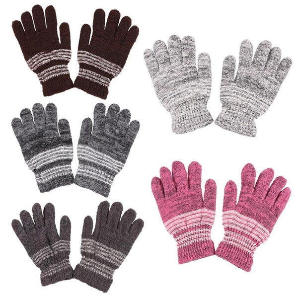 2018 Fashion Women Winter Gloves Warm Mittens Cashmere Knitted Thicken Female Full Finger Winter Gloves Girl Female guantes