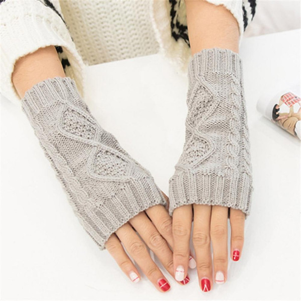 Without Gloves Long Finger Mittens Knitted Gloves Female Women'S Fingerless Ladies Wrist Winter For