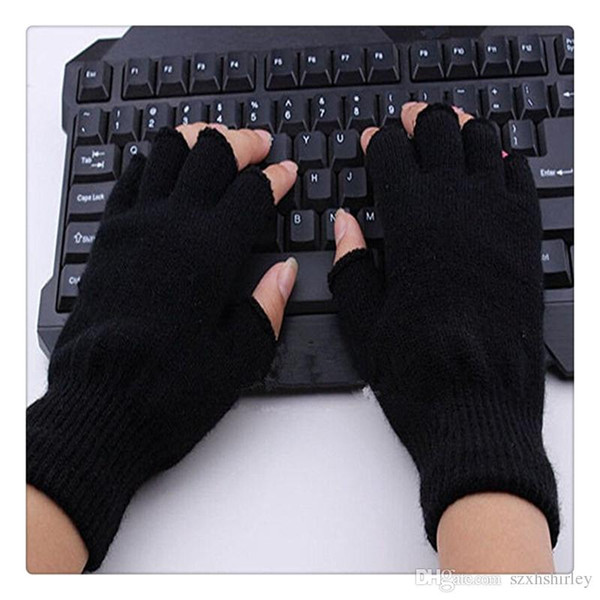 Wholesale Unisex Finger Gloves Plain Basic Hot Fingerless Winter Knitted Gloves Warm Finger Cover Fingerless Gloves For Women Free DHL