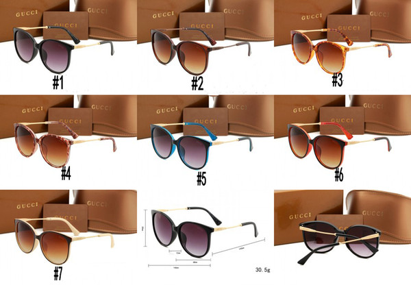 2018 New Summer Metal Sunglasses Womens Designer Cat eye Frame Sun glasses Luxury European Sunglasses with Case G1719