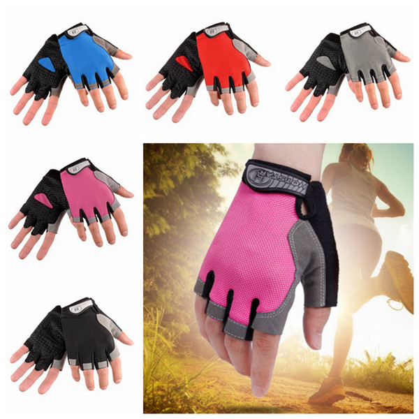 Outdoor Fitness Half Finger Gloves Men Breathable Sunscreen Mittens Net Quick Drying Wear Resistant Cycling Gloves 5 colors ZZA181