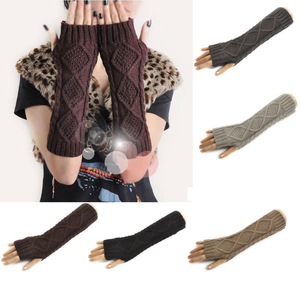 1 pair Crochet Knitting Wool Wrist Arm Warm Mitten Long Fingerless Gloves C00456