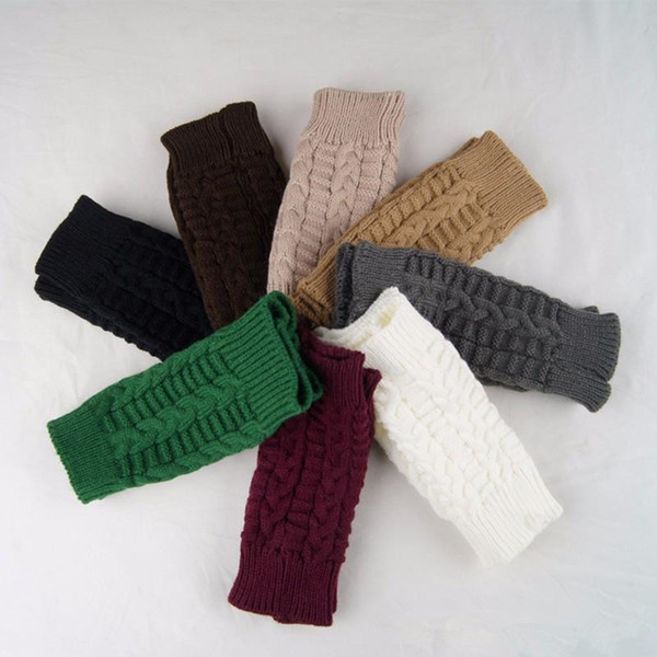 Women Winter Fingerless Gloves,Unisex Hand Arm Warmer Knitted Mitts Long Female Gloves Mittens