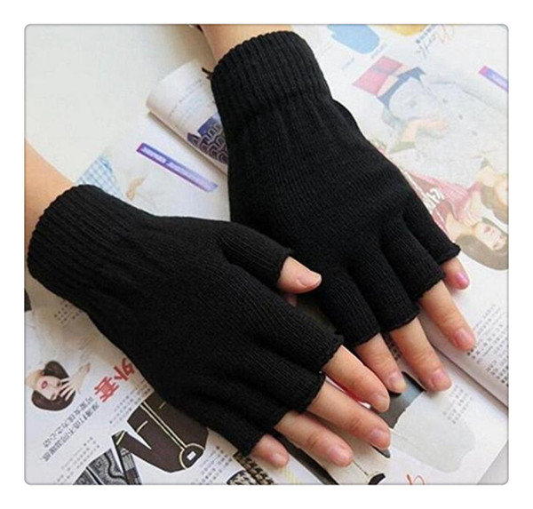 Free Shipping Hot Gloves Unisex Plain Basic Hot Fingerless Winter Knitted Gloves Warm Finger Cover Fingerless Gloves For Women