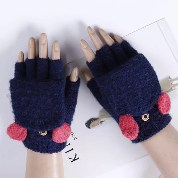 Free-size handschoenen winter women gloves fingnerless black gloves warm mitten with free shipping