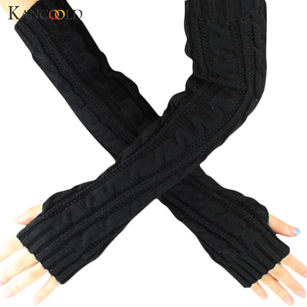 KANCOOLD Gloves winter Flowers Fingerless Knitted Long Gloves high quality soft fashion casual women 2018NOV23