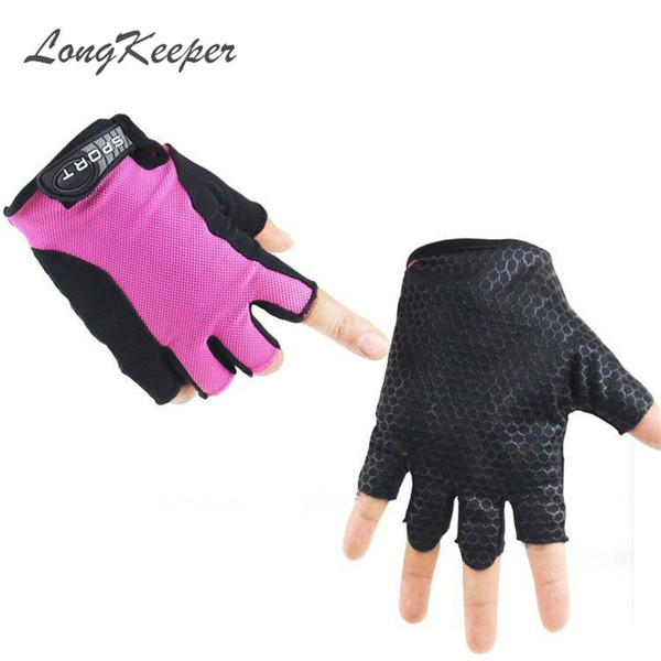 LongKeeper Fashion Women Sports Gloves Summer Casual Fitness Semi-Finger Gloves Anti-Slip Bicycle Mittens Free Shipping