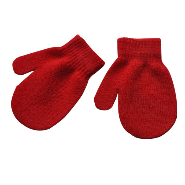 Unisex Kids Girl Boy Knitting Warm Soft Gloves Child Candy Colors Cute Mittens Autumn Winter HT