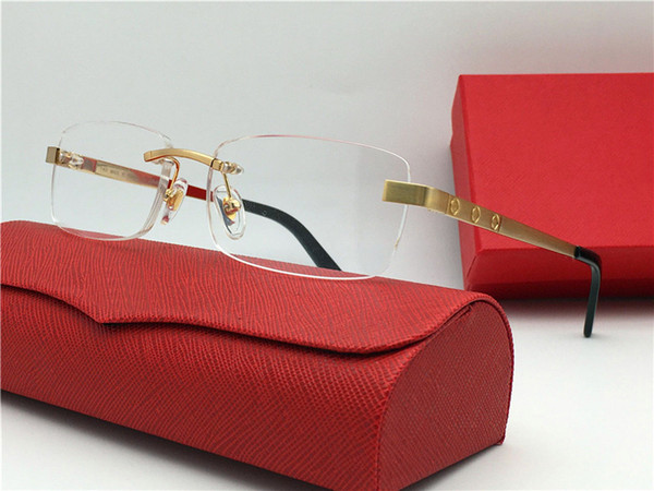 Best-selling glasses frame 18k rimless frame gold-plated ultra-light optical glasses for men business style top quality with box 3645635