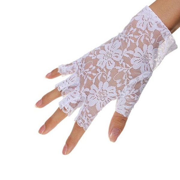 1 Pair Fingerless Sexy New Half Finger Gloves Sunscreen Lace Gloves Accessories Women