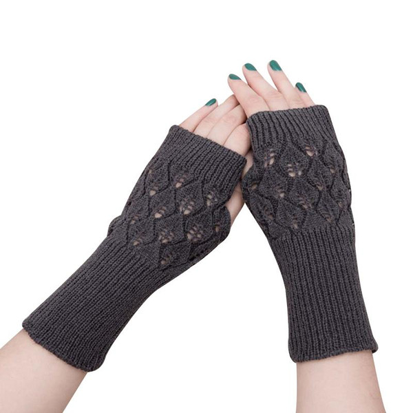 500PAIRS / LOT New Knitted Fingerless Gloves Fashion Ladies Elegant Winter Gloves Female Girls Handwear Mittens