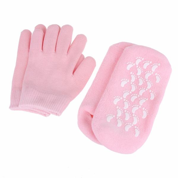 2 pairs Reusable SPA Gel Socks Gloves Moisturizing Whitening Exfoliating Foot Mask Ageless Beauty Hand Mask Care Silicone Socks