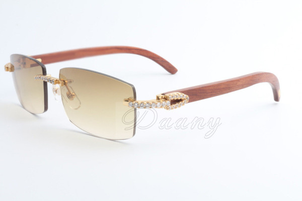 New direct sales limited edition large diamond high quality sunglasses men and women wood sunglasses 3524012 (2) Size: 56-18-135mm