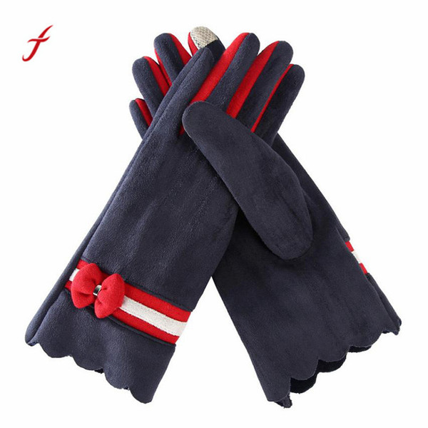 1 Pair Fashion Autumn Winter Spring Warm Women Mittens Girls Ladies Hand Wrist Thicken Warm Gloves Leather Handschoen#W