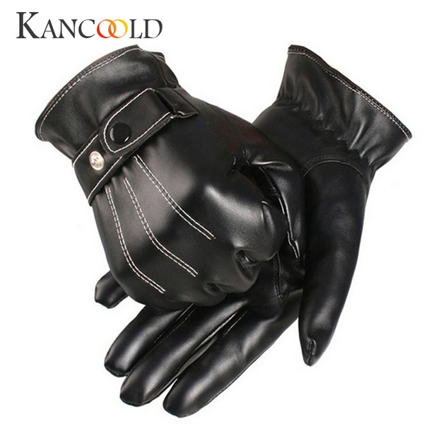 KANCOOLD Gloves Mens Luxurious PU Leather Winter Super Driving Warm Gloves Cashmere high quality casual men 2018NOV23