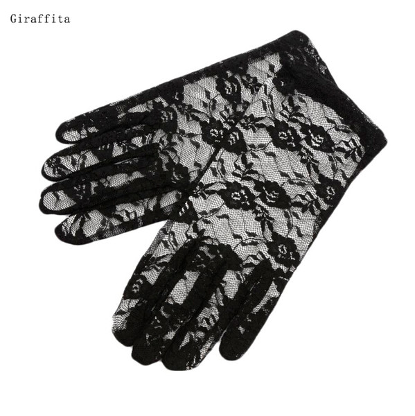 1 Pair High Quality Sun Protection Accessories Lace Hollow-out Gloves Delicate Lace Jacquard Pattern Gloves