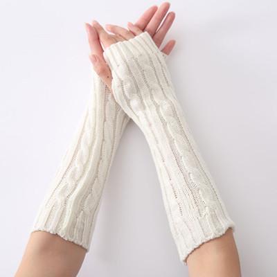 women gloves Stylish hand warmer winter gloves women Arm Crochet Knitting faux Wool Mitten warm Fingerless Gloves,gants femme