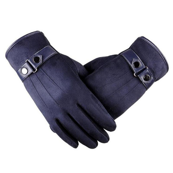 MISSKY New Screentouch Suede Cold Weather Gloves Driving Gloves with Double Button Decor CLEAR OUT STORK