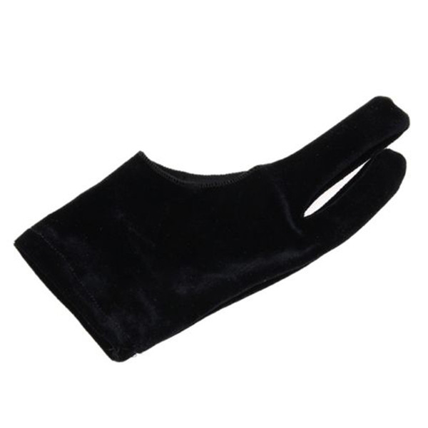 Good Unisex Women Men Black Velvet Two Fingers Gloves Drawing Painting Antifouling Gloves