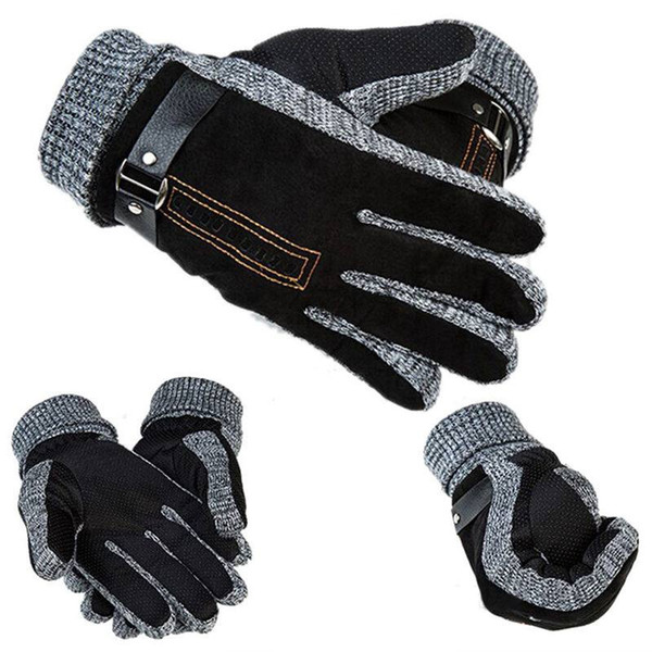 1 PAIR MENS LEATHER GLOVES THINSULATE SOFT FEEL FULLY LINED WINTER WARM OUTDOOR WALKING MITTENS