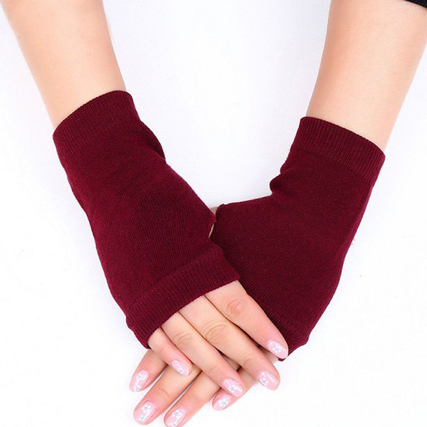 2019 Fashionable Women's Winter Wrist Long Gloves Arm Hand Warmer Knitted Ladies Solid Mitten