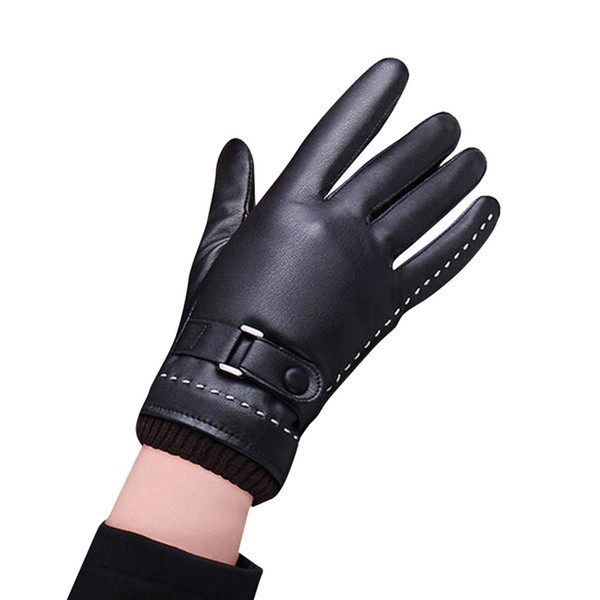 fashion 1Pair Womens Winter Warm Gloves Luvas de inverno Luva motociclista Leather gloves female Guantes Eldiven 18Nov