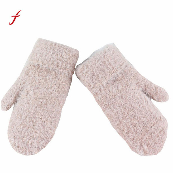 Female Gloves Causal Wrist 30ft Winter Warm Women Glove Knitted Mittens Plush Thick Warm Womens Mittens Sarung tangan#W