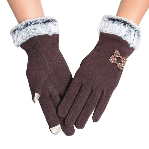 FEITONG New Arrival Autumn Winter Gloves Women Drove Double thick Cashmere Wool Gloves Fashion Mitten