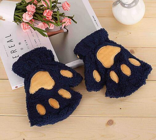 Halloween Christmas stage perform prop Cosplay cat bear Paw Claw Glove party favors Winter Cute High quality woman cartoon cat gloves