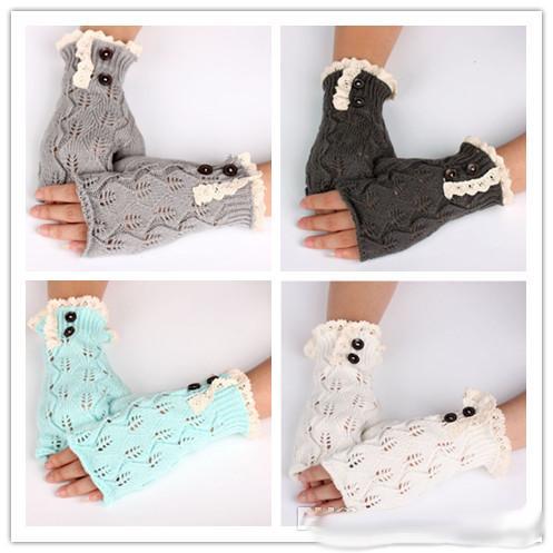 2016 New Women Fashion Fingerless Gloves Weave Gloves With Buttons Lace Gloves Wram Knit Gloves High Quality Gloves Outdoor Gloves Q0456