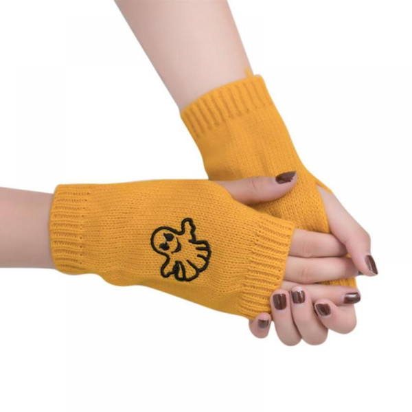 tangan Mittens Knitted Women Gloves Sarung Soft Arm Warm Luvas Warm inverno Gloves#YL Winter Fitness Girl Fingerless de