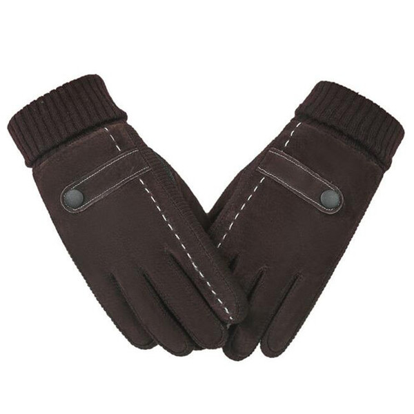 Touch Screen Mens Genuine Leather Gloves Mittens High Quality Pig Skin Male Winter Warm Windproof Outdoor Thermal Gloves 18Nov