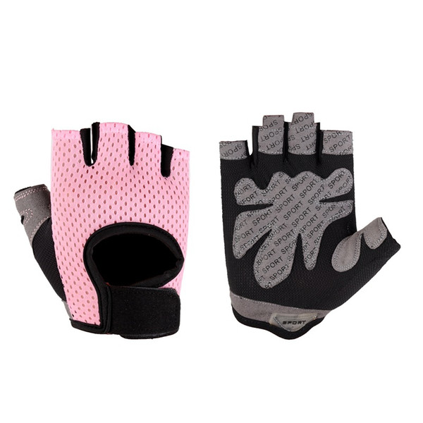 Women Sport Cycling Half Finger Gloves Non-slip Breathable Sponge Pad Glove Fitness Training Exercise Gloves for Bicycle