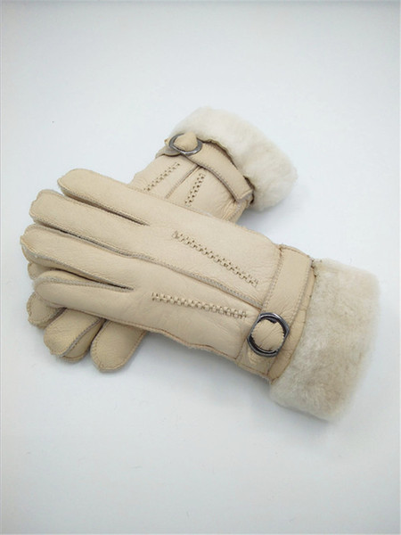 Free Shipping - High Quality Women Wool Gloves Winter Fashion Warm Gloves Genuine Leather women Fashion Gloves