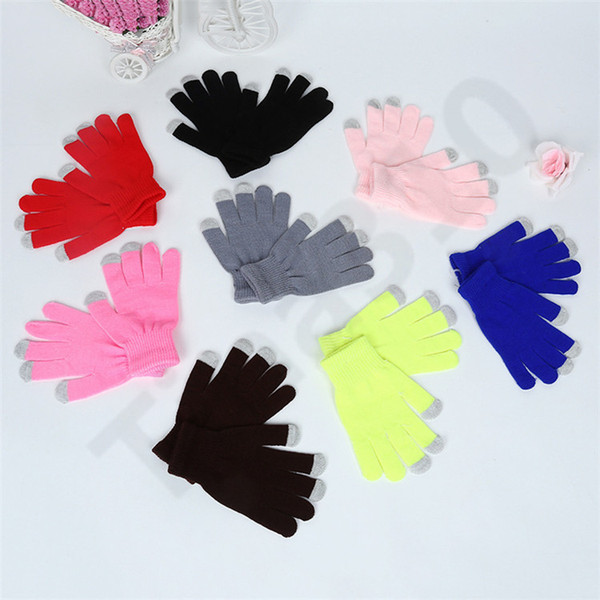 Knitting Touch Screen Glove Warm Gloves Women Winter Warm Wool Gloves Antiskid Knitted Telefingers Glove Christmas Gifts 500pair T1I1580