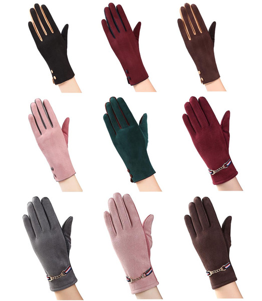 Suede Women Gloves Winter Warm Gloves Soft Wrist Bow Female Touch Screen Gloves Multi Styles