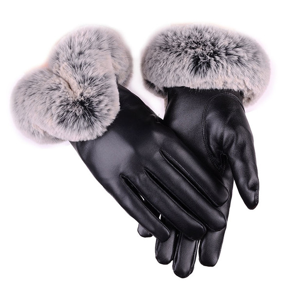 Outdoor fashionable design touching screen winter available five finger gloves warmful comfortable leather golves for women