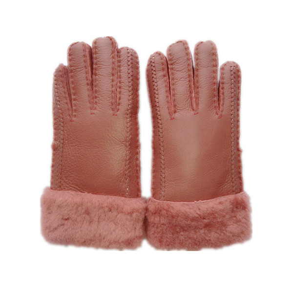 Free Shipping -Women Simple Fashion Wool Sheepskin Gloves Elegant Pretty Winter Warm Gloves Ski Gloves