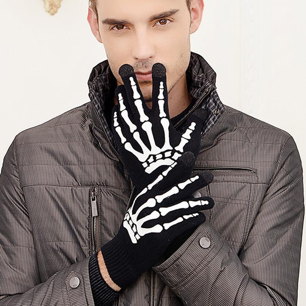 The new fashion can touch the phone knitting wool thread Skeleton claw touch screen wool gloves explosion models