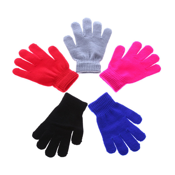 HOT Children Magic Glove Girls Boys Kid Stretchy Knitted Winter Warm Pick Gloves Mixed Color Knitted Gloves