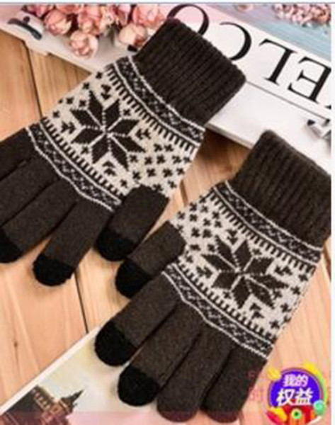 NEW ARRIVALS autumn winter acrylic warm multi-color five fingers knitted gloves good quality keep warm for your hands