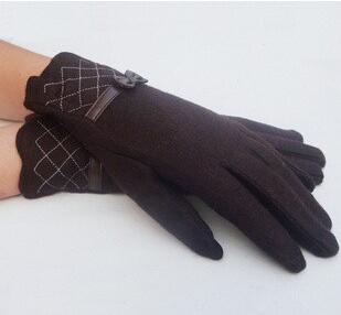 new 2014 fashion glove Women's autumn and winter gloves warm mittens cute bow full-finger wool gloves jx021