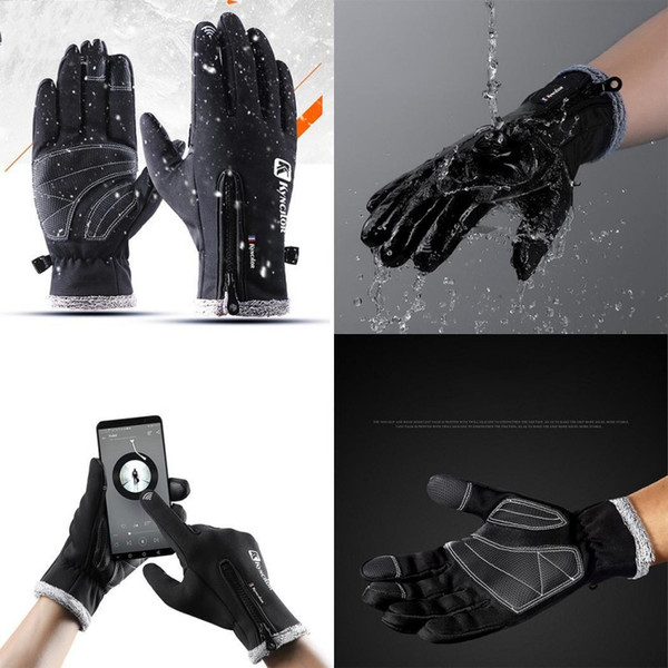 Waterproof leather gloves winter warm military gloves fashion cycling windproof Guantes training sports gloves men 3 style