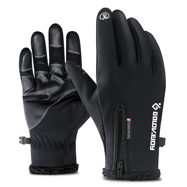 Warm Touch Screen Gloves Winter Windproof Waterproof Warm Glove Riding Sport Five Fingers Gloves Drop Ship 010087