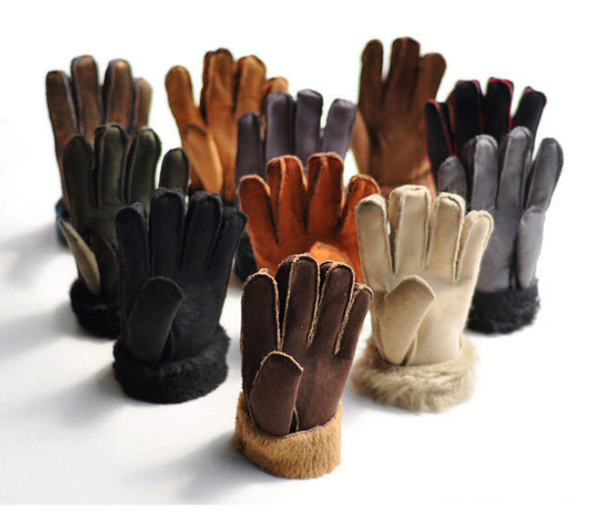 Fashion Men's and Women's Man-Made Fur Gloves Multicolors for Winter Leather Mittens