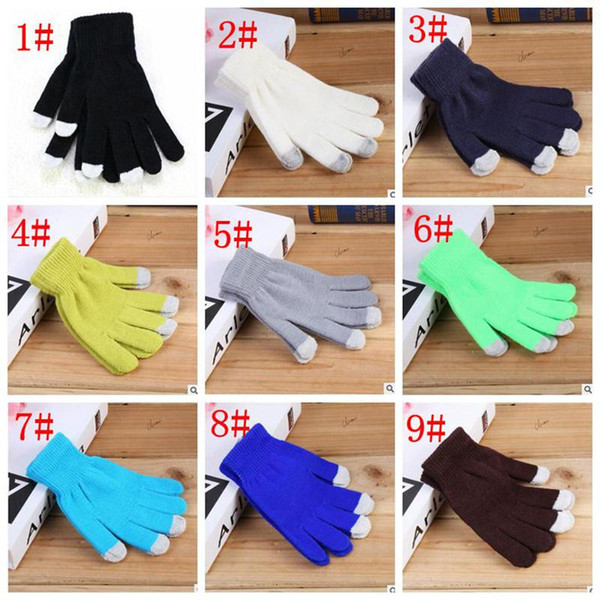 Christmas Touch Screen Gloves Winter Outdoor Cycling Gloves For Men And Women Knit Wool Five Fingers Gloves t0098