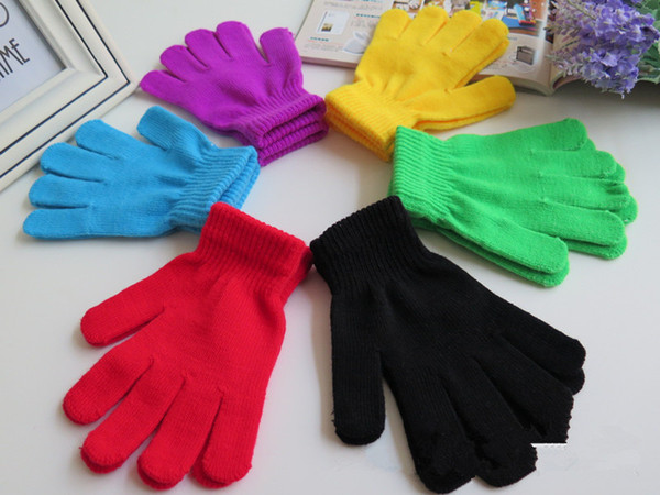 9 Color Fashion Children's Kids Magic Gloves Gloves Girl Boys Kids Stretching Knitting Winter Warm Gloves Choosing Colors Epacket Free