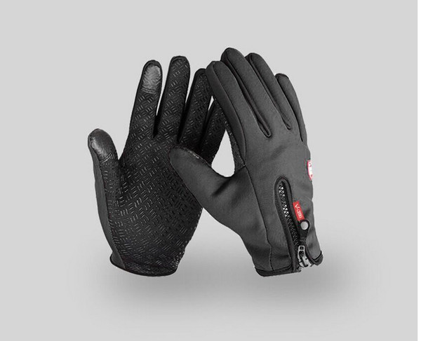 One Free Shipping Winter Warm Bicycle Gloves All-in-one Windproof Waterproof Outdoor Men and Women Long Finger Riding Gloves